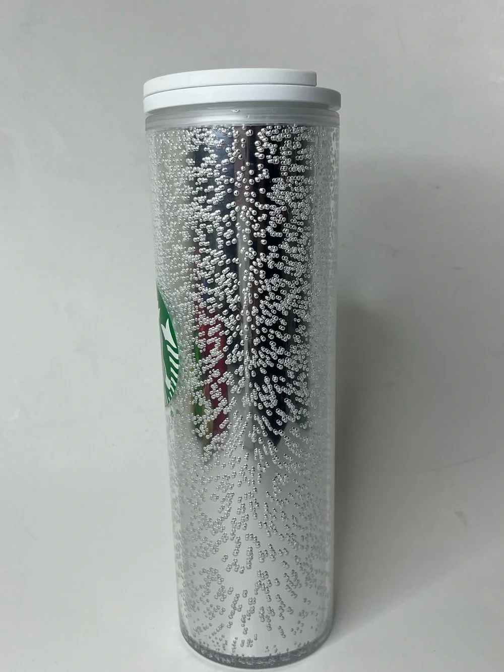Starbucks 2020 Holiday 16oz Platinum Silver Champagne Bubble Tumbler Travel Mug